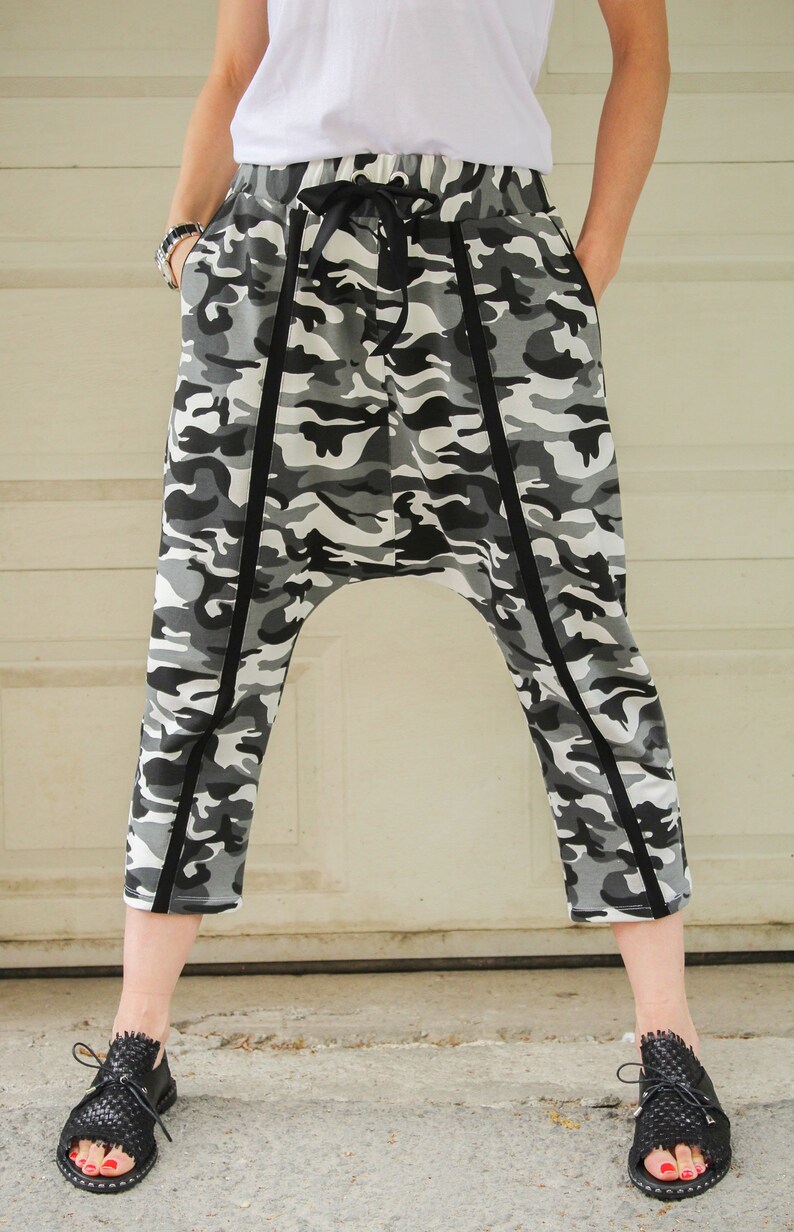 camo drop crotch pants