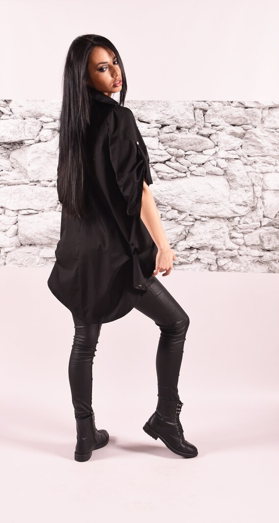 ladies black tunic dress