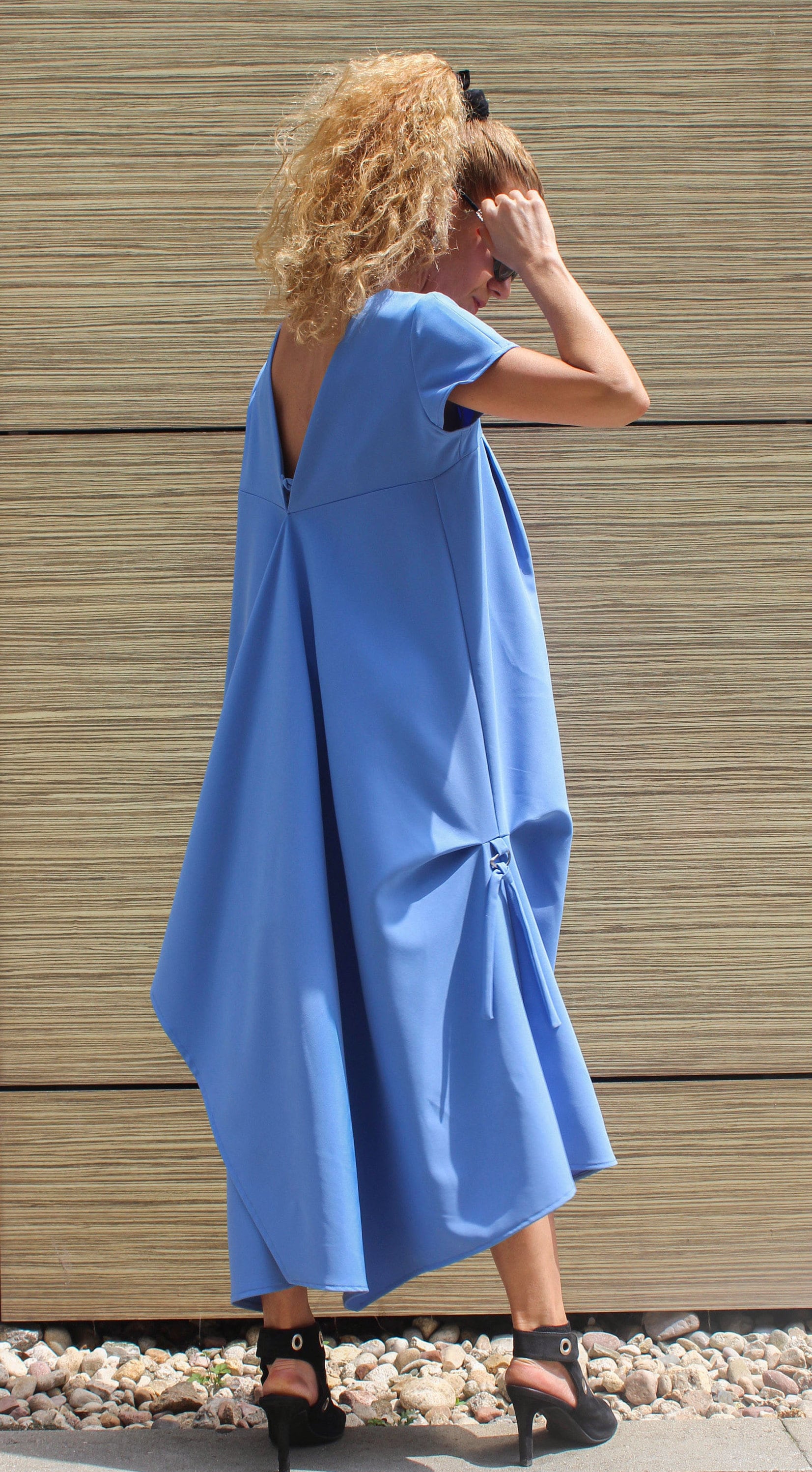 Loose Blue Dress Baggy Dress Maternity Dress Minimalist Urban Etsy