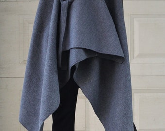 Belted Grey Coat Extravagant Coat Spring Asymmetrical Jacket Wool Coat Long Loose Baggy Jacket Long Sleeves Maxi Coat Oversize Plus Size