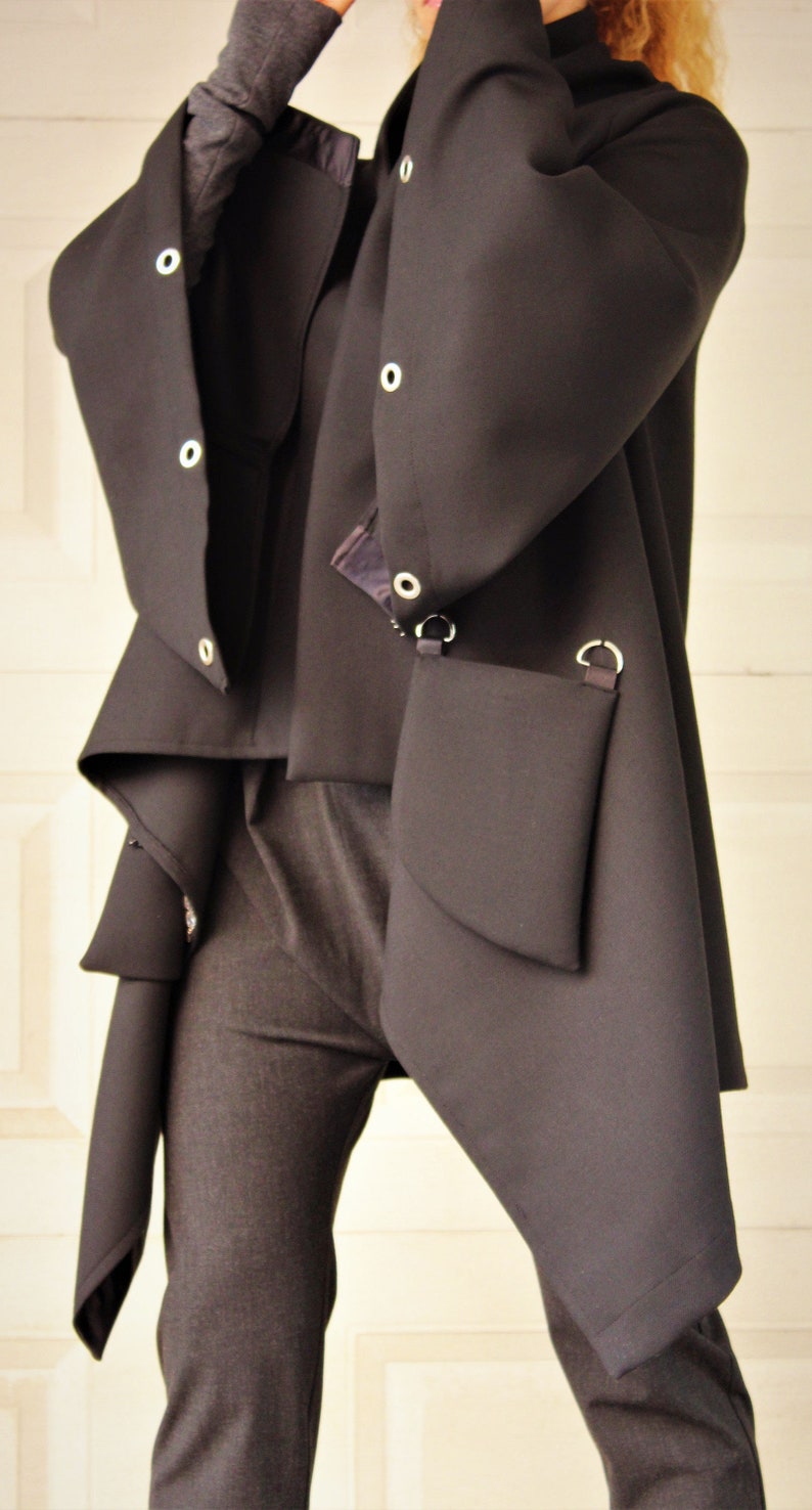 Asymmetrical Spring Coat Black Wide Coat Maternity Coat - Etsy
