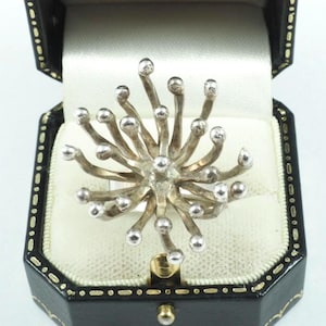 Mid-century Style Modernist Sculptural &#39;Flower&#39; Silver Ring