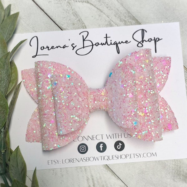 Glitter Hair Bow Etsy