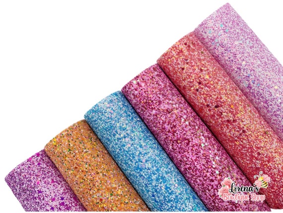 Chunky Glitter Faux Leather Sheets Choose Color Glitter Fabric Sheets DIY  Crafts 