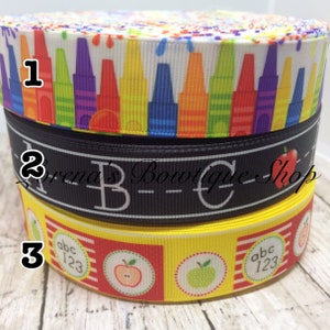 Back to School Ribbon - Grosgrain Ribbon - Craft Supplies