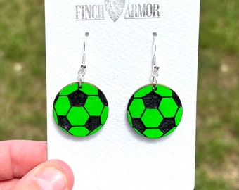 Austin FC Green Soccer Ball Earrings