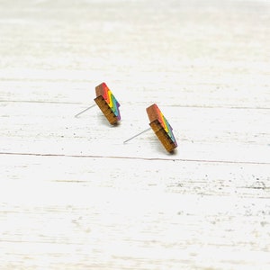 Rainbow Pride Flag Stud Earrings image 2