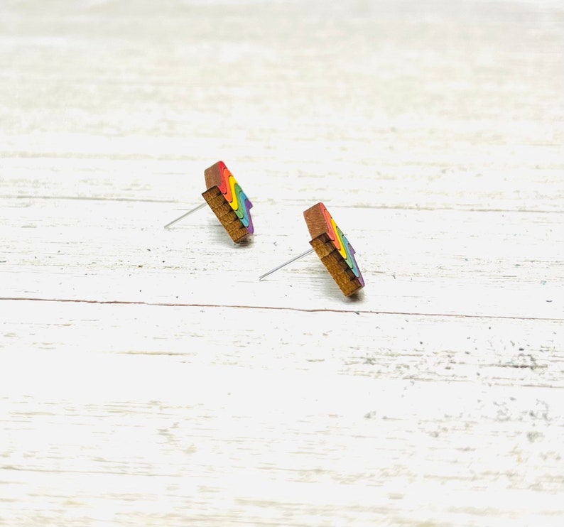 Rainbow Pride Flag Stud Earrings image 2