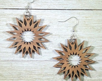 Walnut Sunburst Earrings