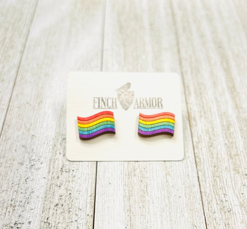 Rainbow Pride Flag Stud Earrings image 3