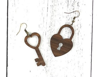 Heart Lock & Key Earrings