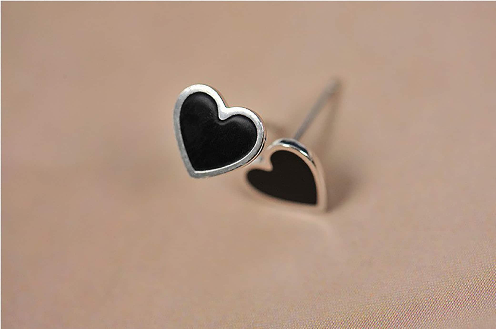 ●SCALETTO● SETSilver925 SDJ001 Mini Black Heart Earrings f2edcc89-b7ca-441c-bc86-