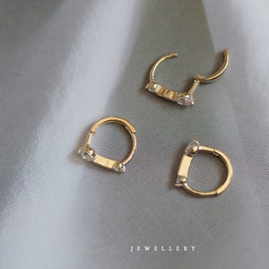 Gold Huggie Earrings, 14K Gold Plated on Silver, Tiny Gold Earrings ...