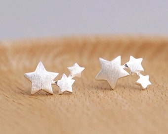 Silver Star Studs, Tiny Star Studs, Silver Earrings, Sterling Silver Earrings, Minimalist Earrings