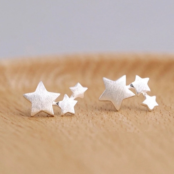 Sterling Silver Star Studs: Minimalist Earrings