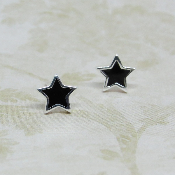 Black Post Earrings - Etsy