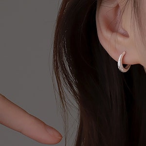 Silver Hoop Earrings, Silver Huggie Hoop Earrings, Huggie Earrings, Silver Huggie Earrings, Silver Earrings