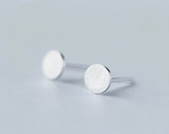 Sterling Silver Round Studs, Tiny Stud Earrings, Silver Dainty Studs, Sterling Stud Earrings, Disc Earrings, Everyday Post Earring,