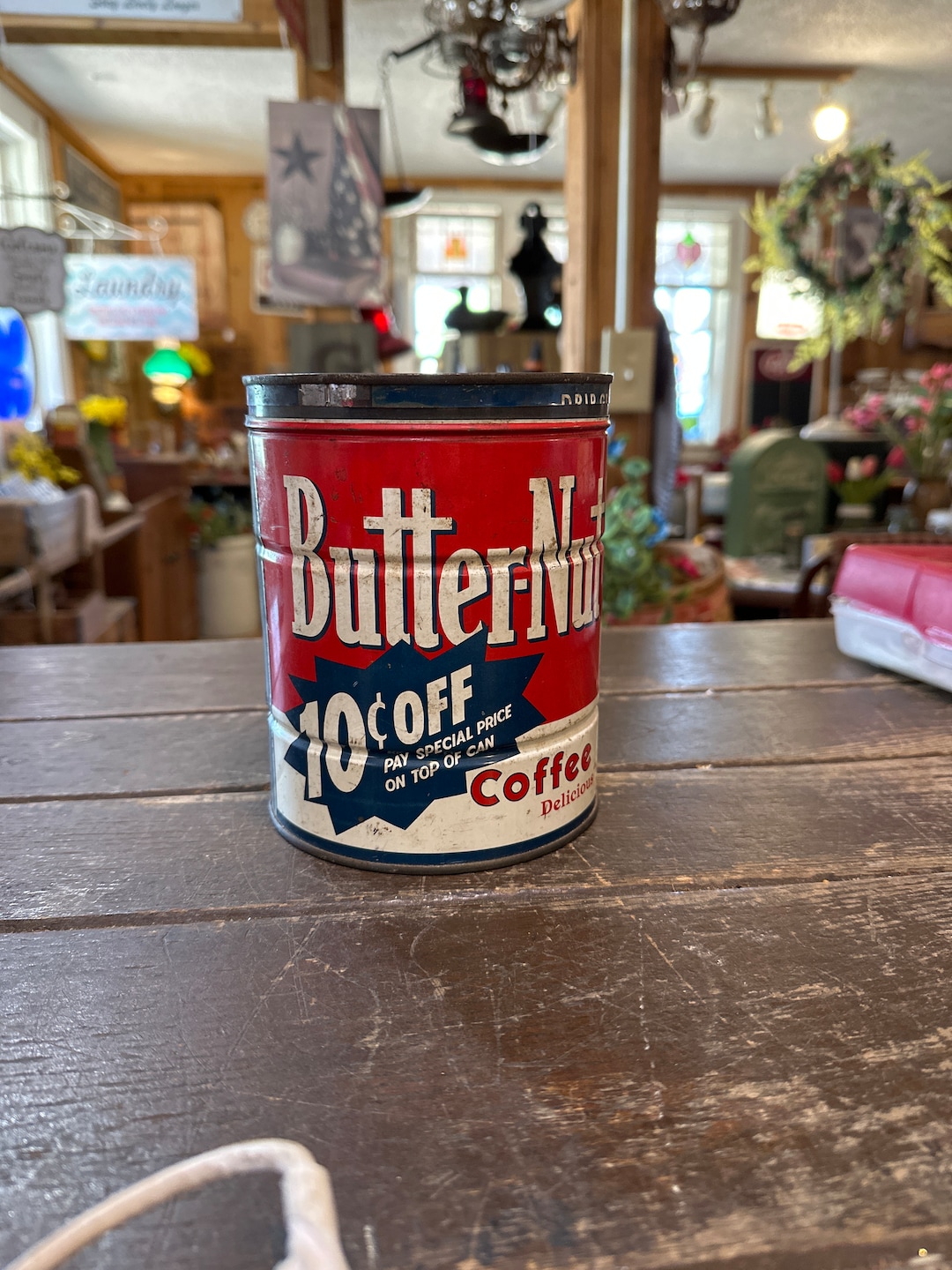 Vintage Older Butter Nut Coffee Advertising Can Etsy