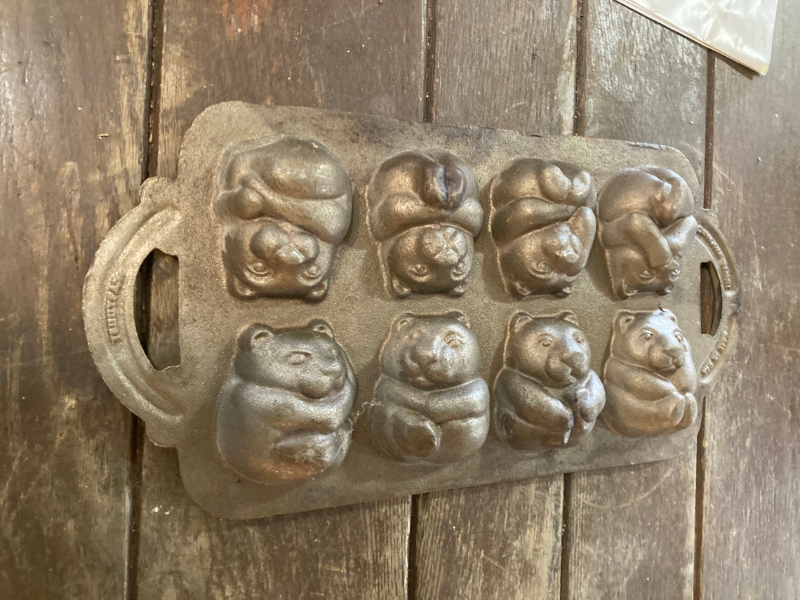 Vintage handmade cast iron corn bread mold Etsy