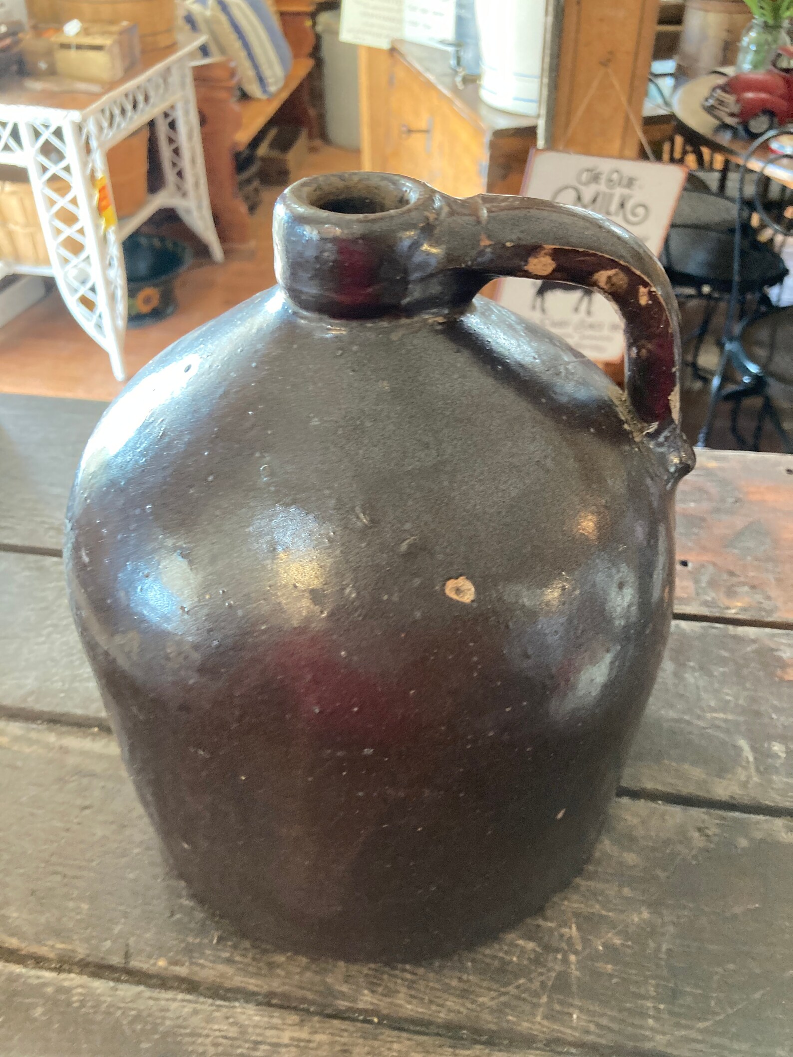 Antique brown glazed whisky jug or crock jug Etsy