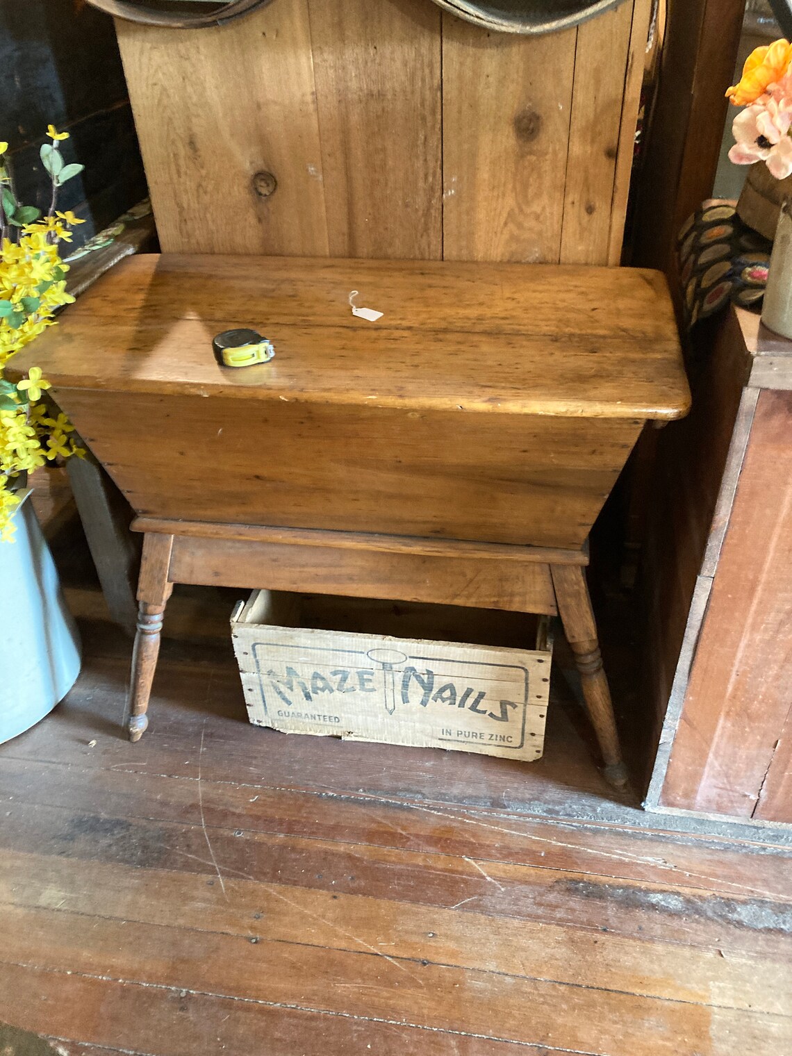 Antique early primitive dough box Etsy