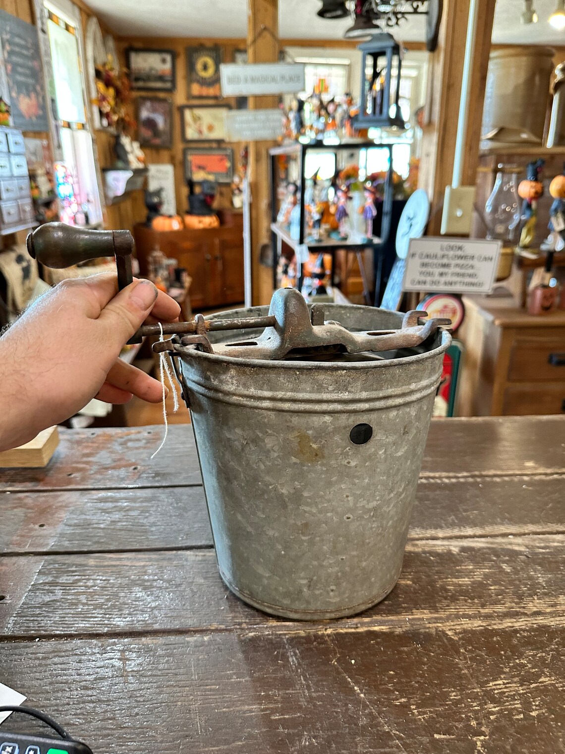 Antique Galvanized Jiffy Ice Cream Maker Etsy Canada