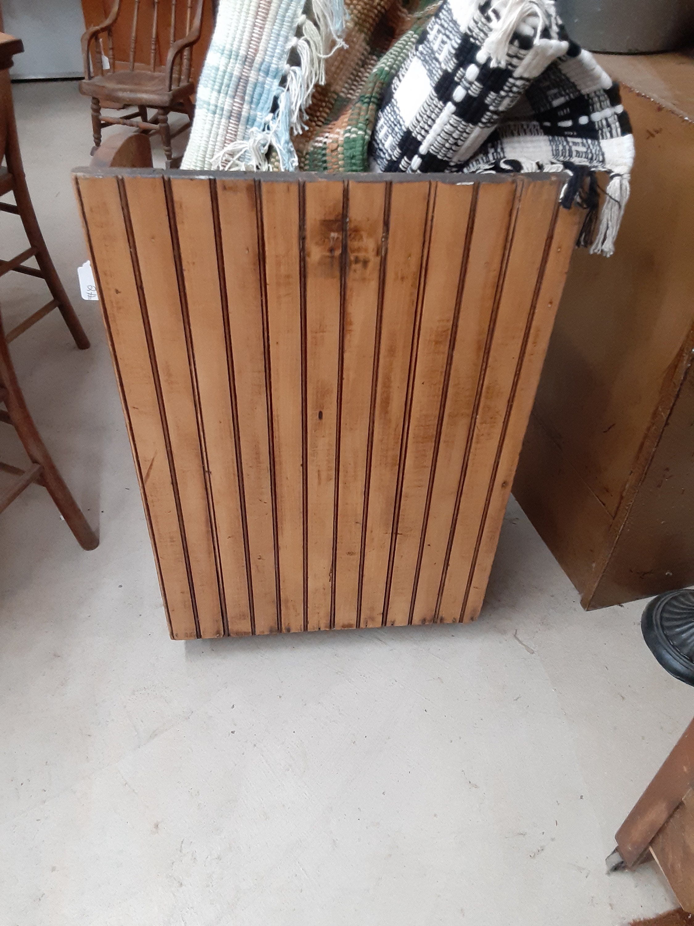 Antique primitive wooden potato bin Etsy