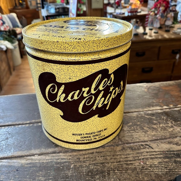 vintage charles chips tin advertising tin