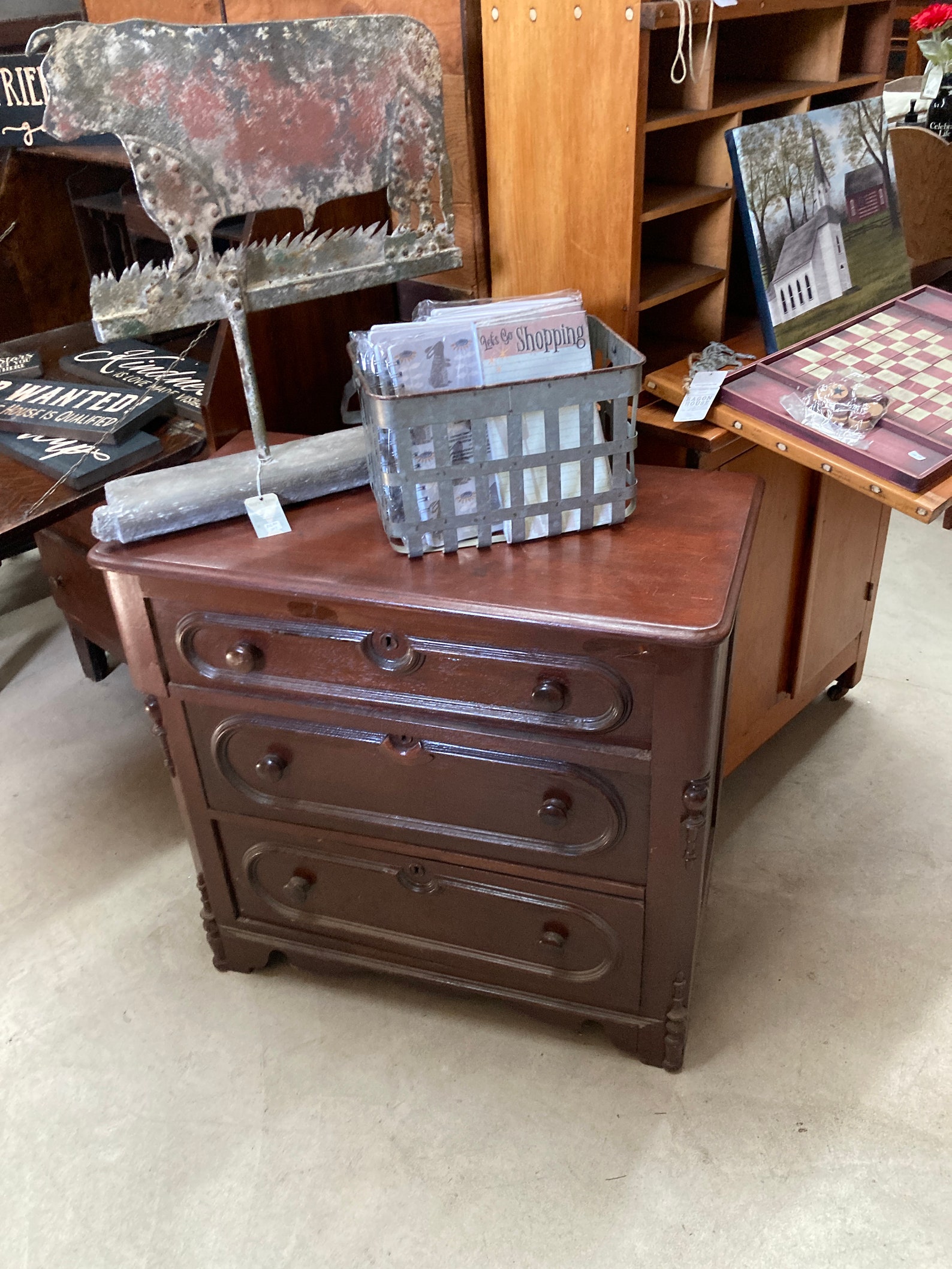 Antique walnut wooden commode Etsy
