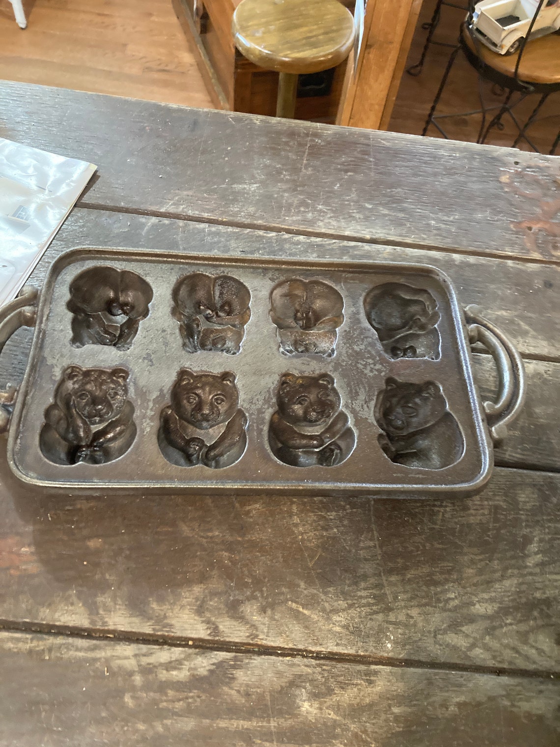 Vintage handmade cast iron corn bread mold Etsy