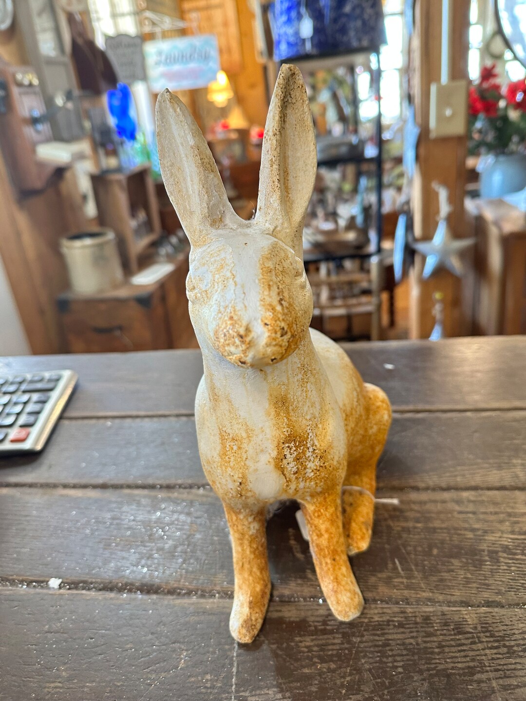 Vintage Cast Iron Rabbit Door Stop Etsy