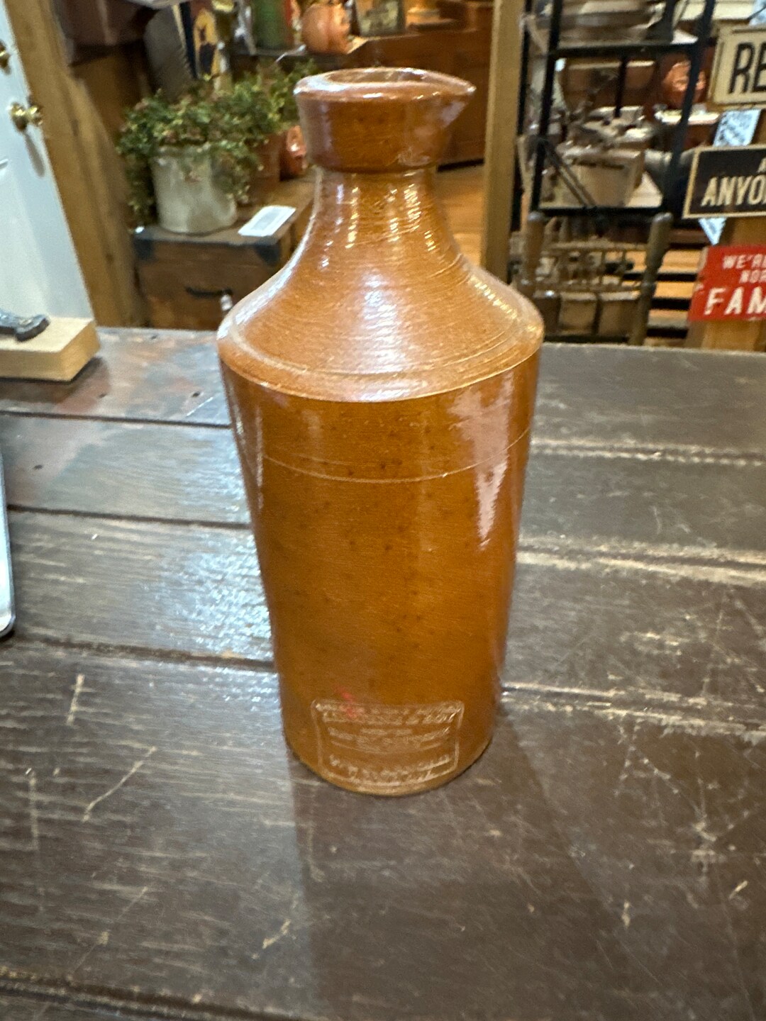 Vintage Pj Arnold English Wine Crock Stoneware Jug Etsy