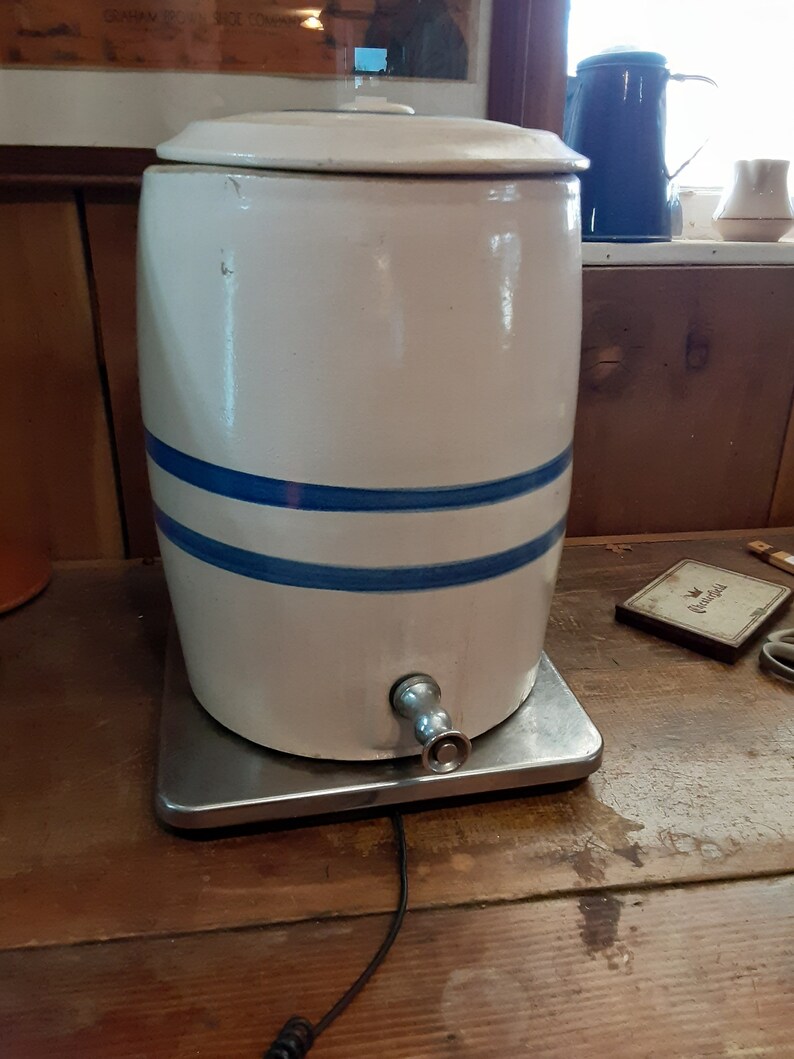Antique Cobalt Blue Banded Original Crock Water Cooler. 5 Gallon Etsy