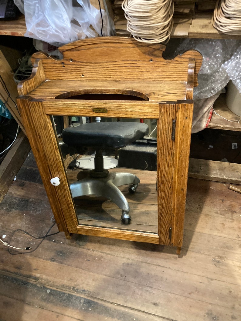 Vintage Older Solid Oak Medicine Etsy