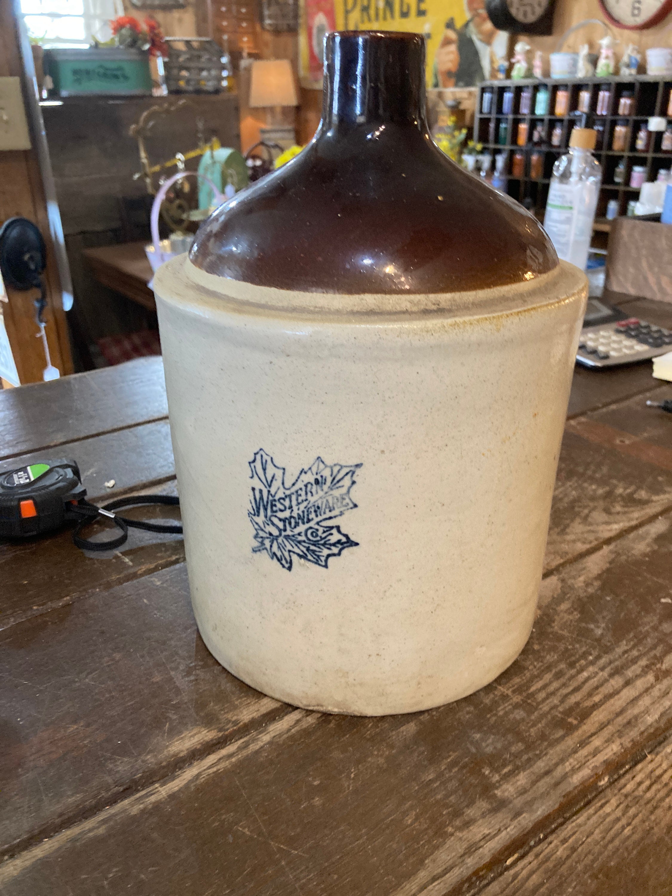 Antique western Illinois crock whisky jug small 1 to two Etsy