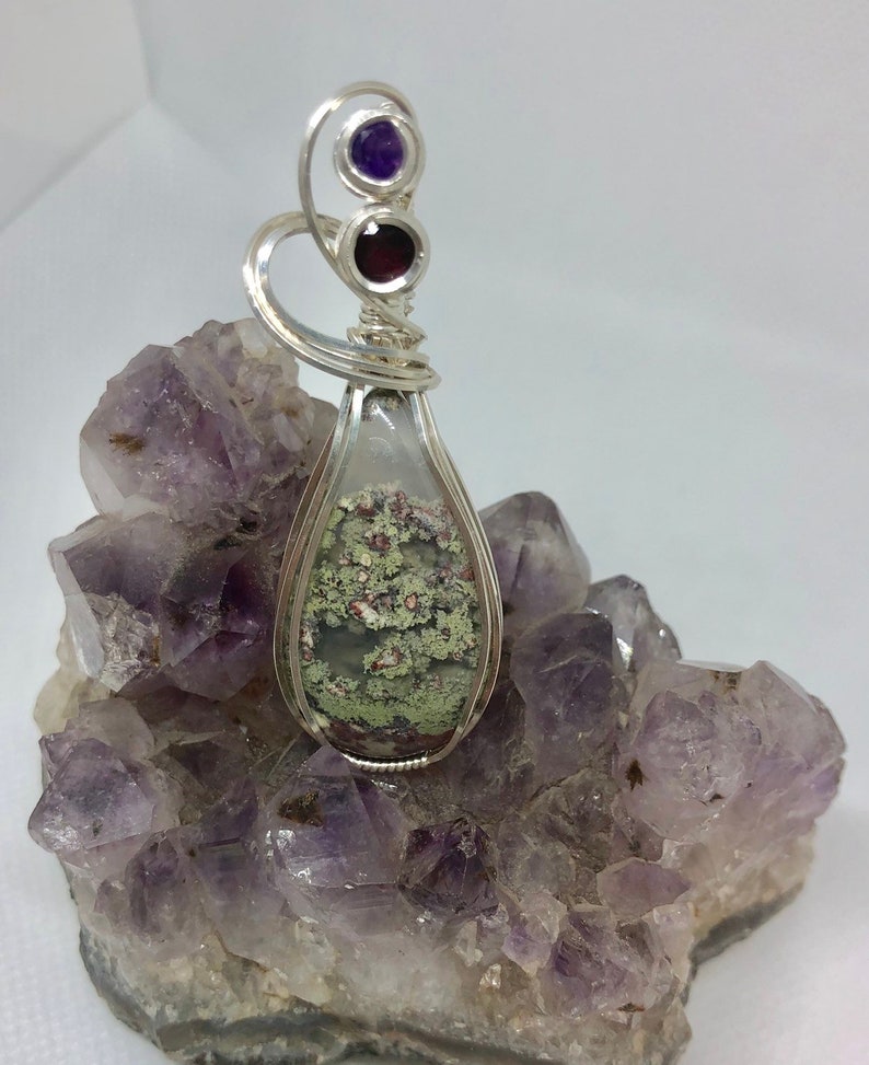 Moss agate necklace
