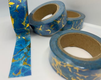 White Marble Wide Washi Tape Sample