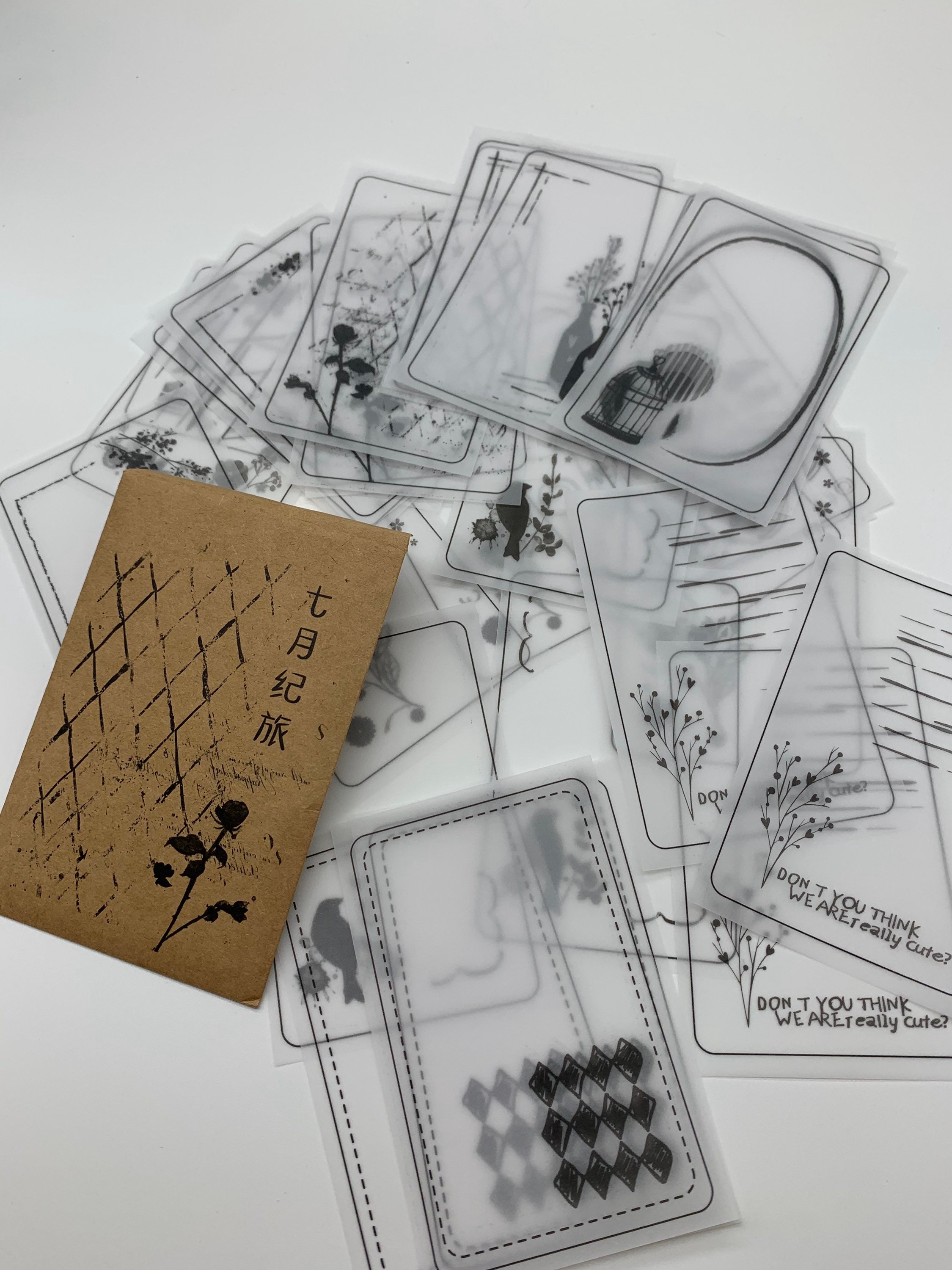 Vellum paper note sampler Etsy