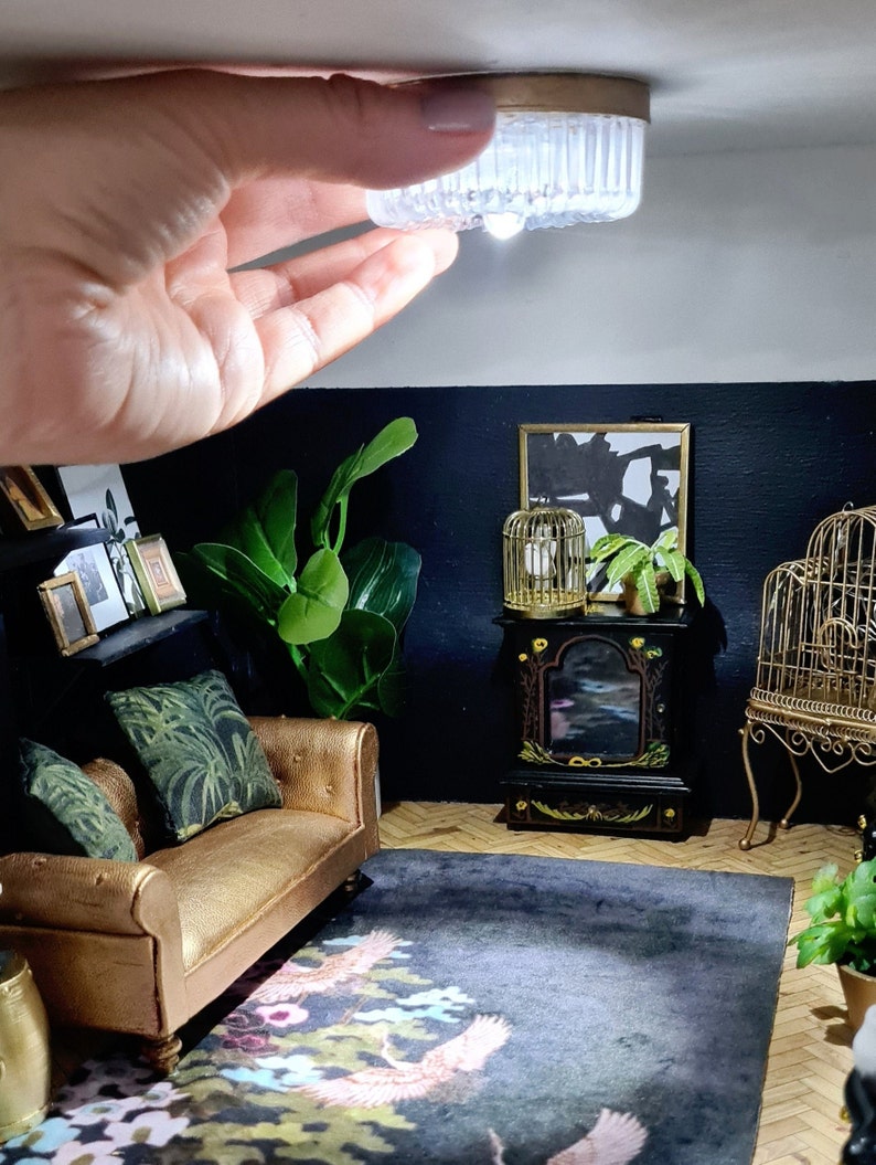 Working Dollhouse Chandelier Light for a Modern 12th Scale Etsy