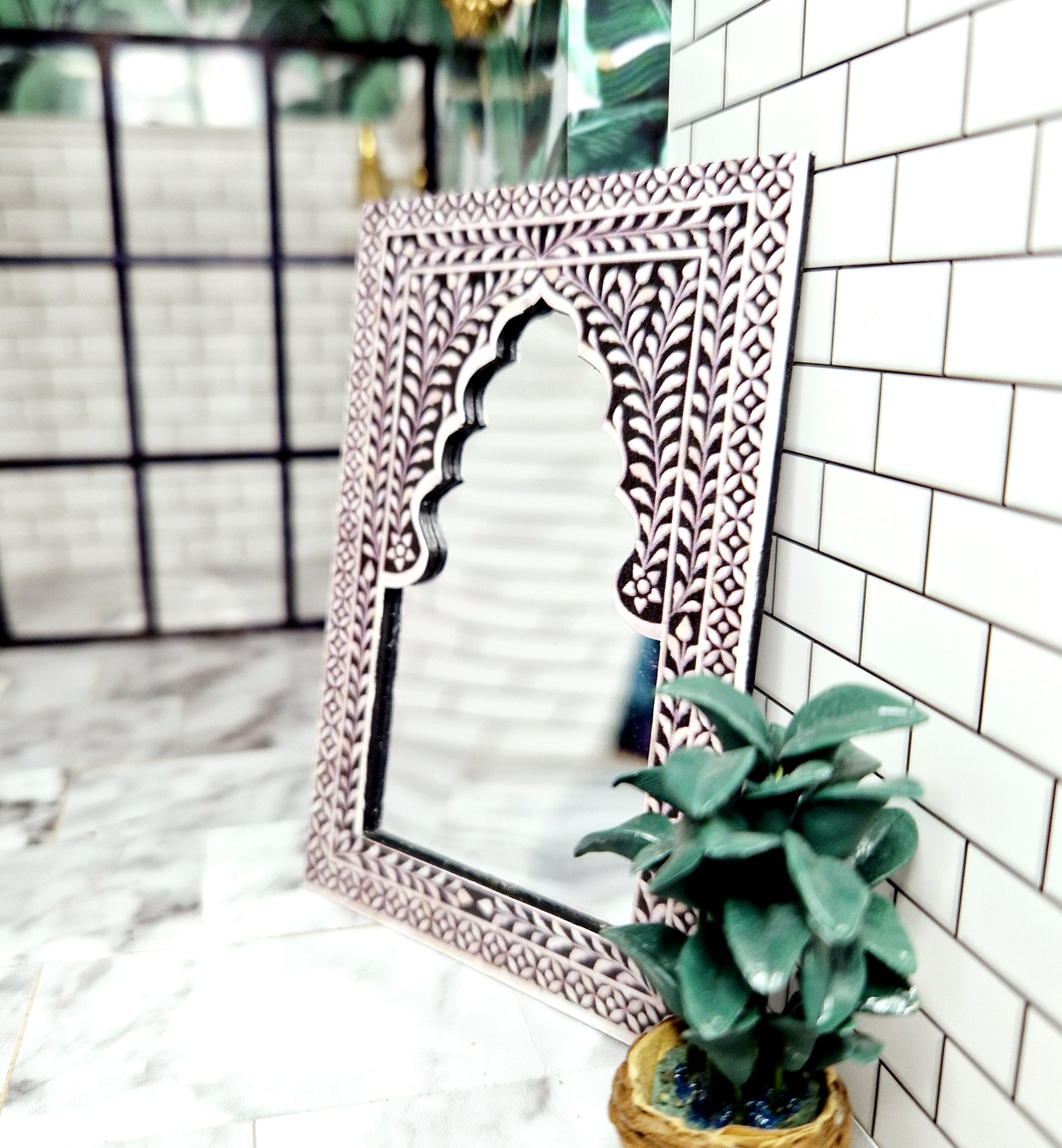 Melody Jane Dollhouse Miniature - Ornate Gold Frame Mantle Mirror For 1:12 Scale Dollhouses