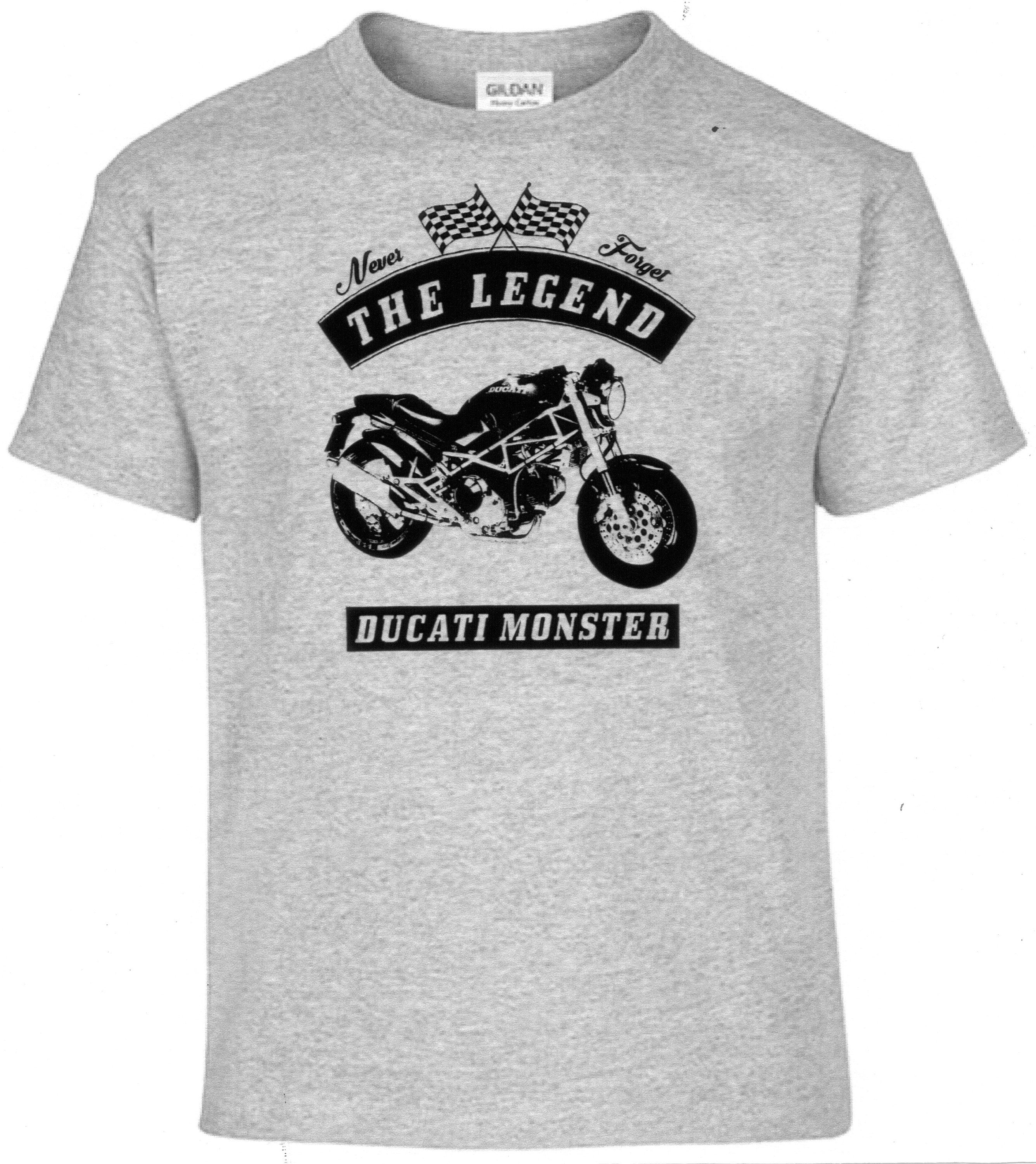 Herren 3D Motiv T-Shirt Schrift Meliert Muster Print Biker Kurzarm Shirt O-Neck