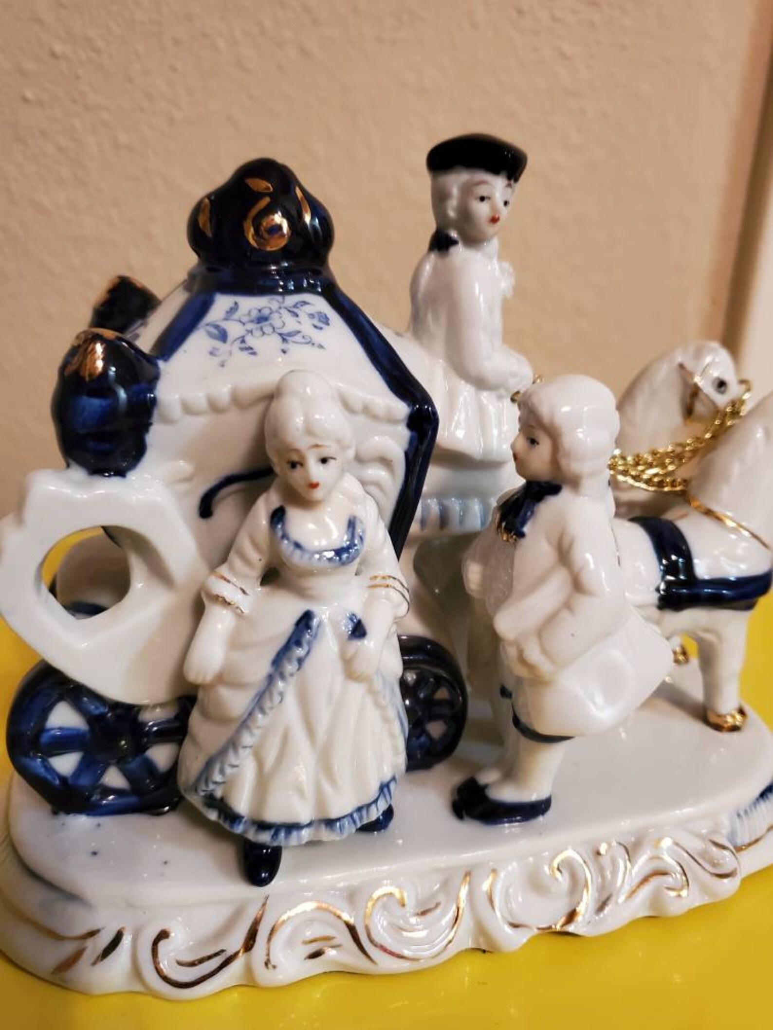 Vintage Porcelain Horse and Carriage Figurine Etsy