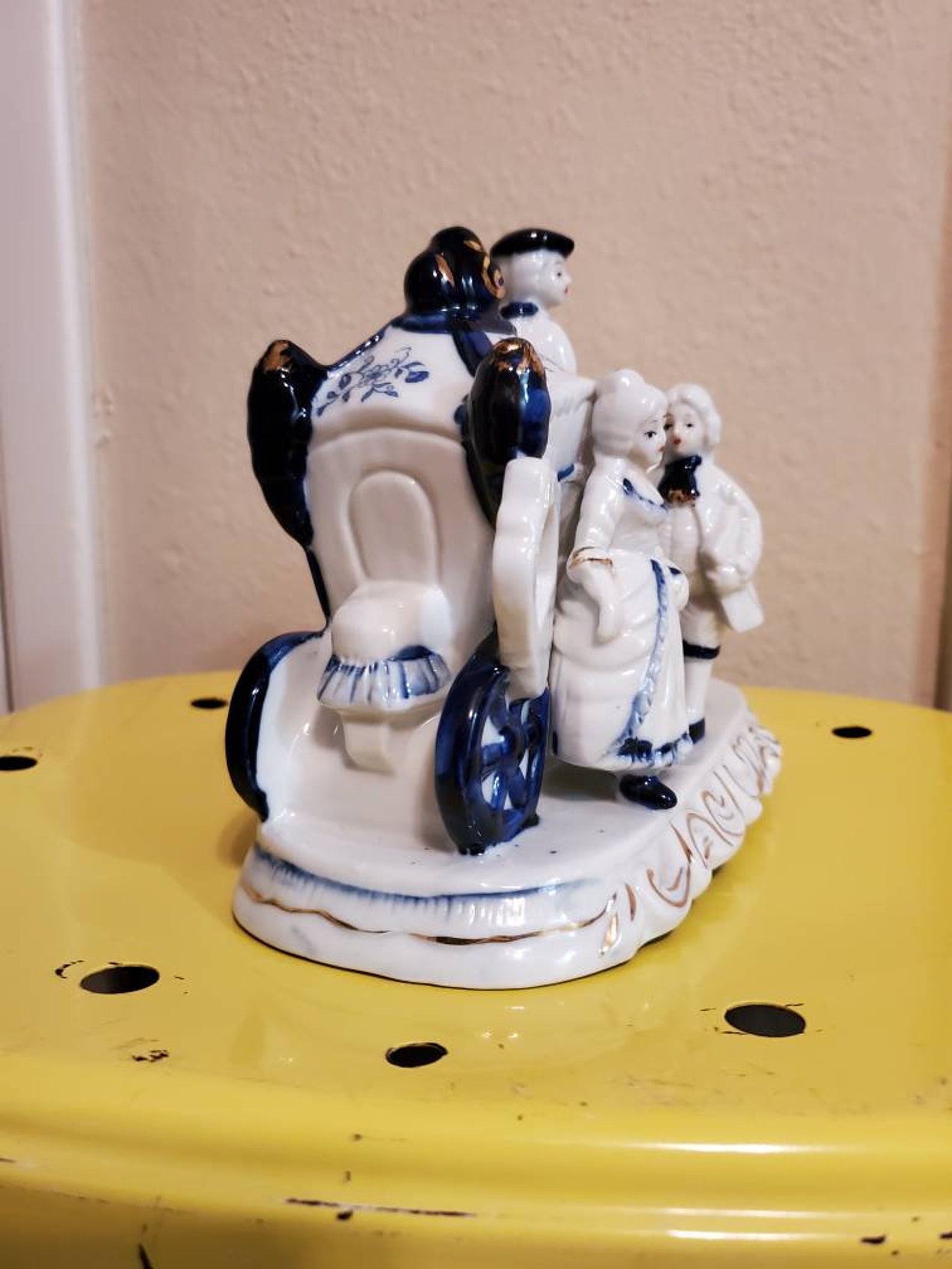 Vintage Porcelain Horse and Carriage Figurine Etsy