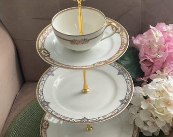 653, Four tier vintage cake stand, Hutschenreuther, very rare, Bavaria