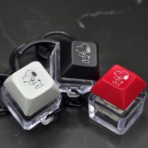 Keycap Fidget | Keycap Keychain | Snoopy Fidget Keycap Keyring | Key cap