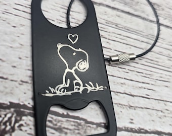 Bottle Opener Keychain | Snoopy Love | Functional Bartender Key