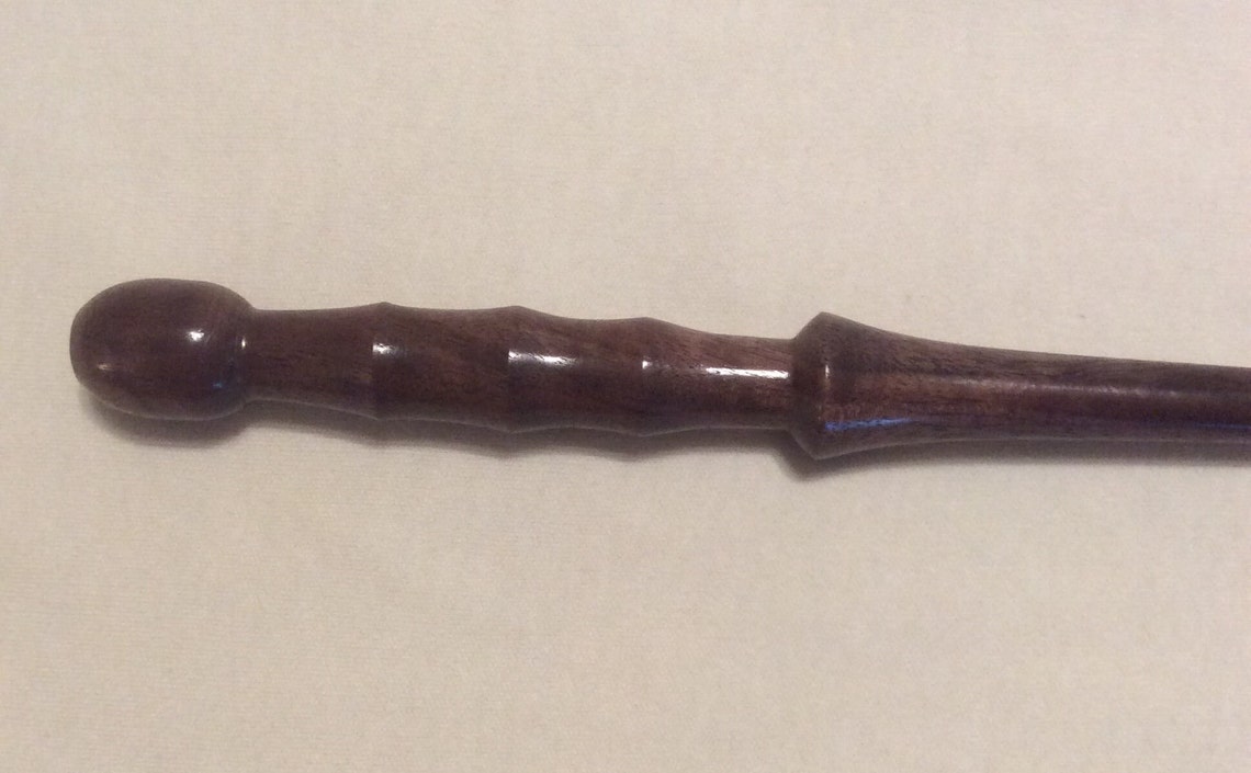 Handmade Latheturned Wooden Black Walnut Magic Wand Etsy