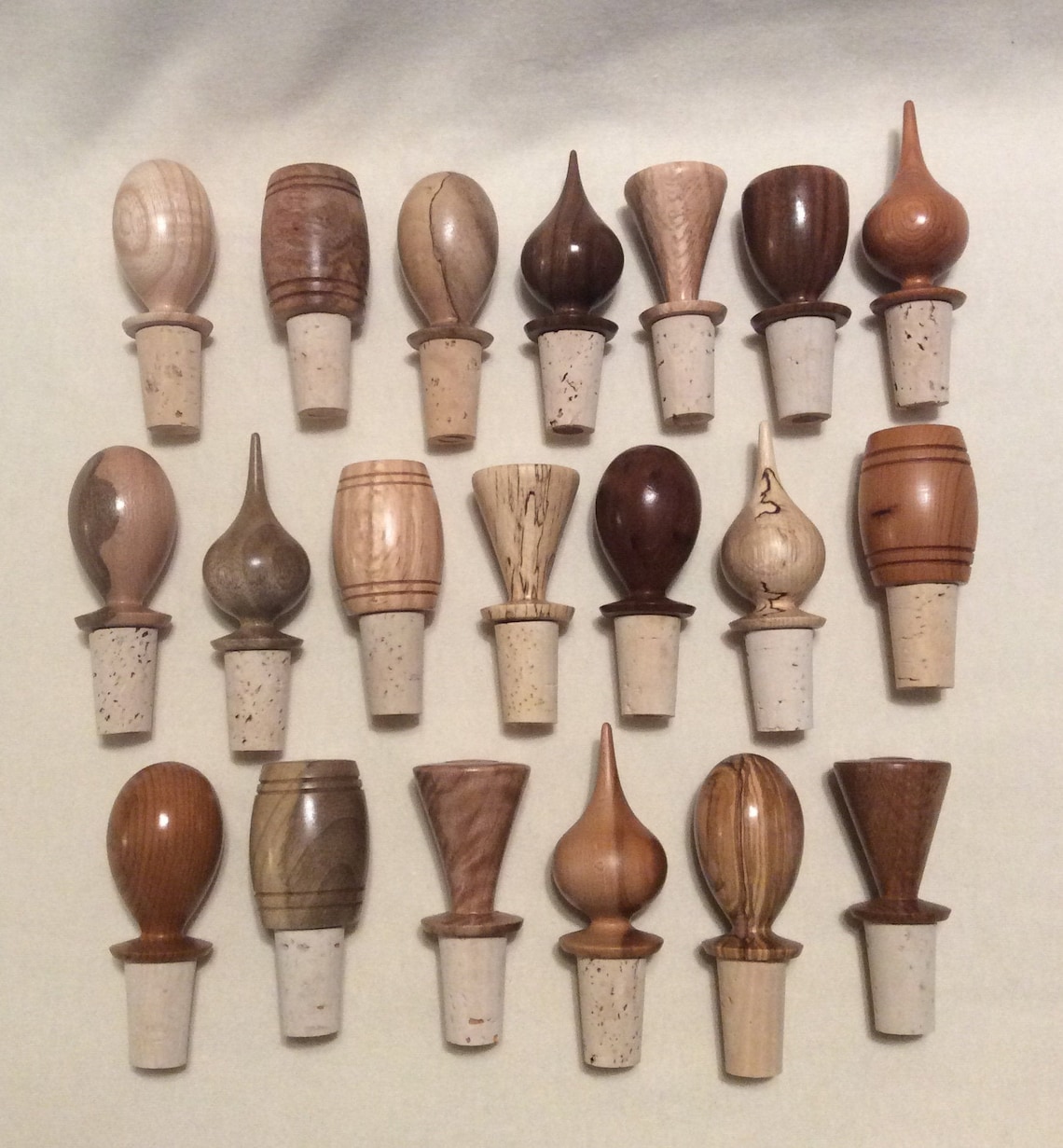 Handmade Latheturned Wooden Wine Bottle Stoppers Etsy