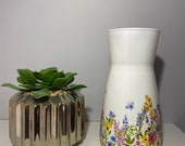 Floral vase, decoupage floral meadow vase, flower vase, glass vase, decorative vase, gift for mom, Gift for nan, Mother s Day gift, gift mum